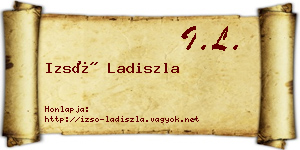 Izsó Ladiszla névjegykártya